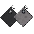 ZZHAO Magnetic Golf Towels,Super Absorbent Microfiber Small Towels with Clip - Industrial Strength Magnet,Lightweight, Scratch-Resistant, 5.5x5.5 In-2Pcs- Black&Gray