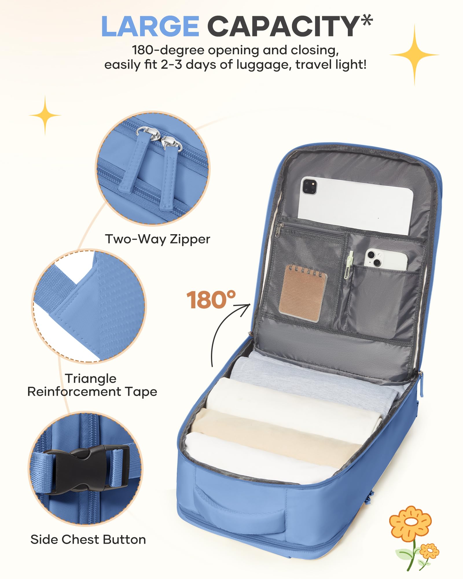 coofay Large Travel Backpack For Women Men Airline Approved Carry On Backpack Flight Approved Waterproof Sports Luggage Backpack Casual Daypack Small Hiking Backpacks