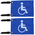 MOTAIN Easy Installation Golf Cart Flag Holder,2 Pack Elastic Strap Bracket with 6 * 9'' Handicap Flag for Seniors Handicapped Disability