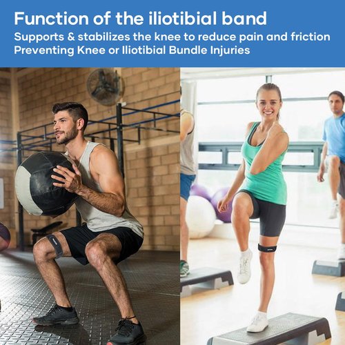 EXVITAL IT Band Straps Iliotibial Band Brace Relieve ITB Syndrome for Men & Women Adjustable Knee Straps Iliotibial Band Compression Wrap for Exercseing 1 Pack