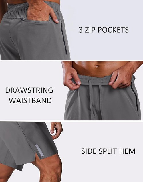 COOFANDY Men's Athletic Running Shorts - Quick Dry Lightweight 7" Workout Gym Shorts for Tennis & Hiking