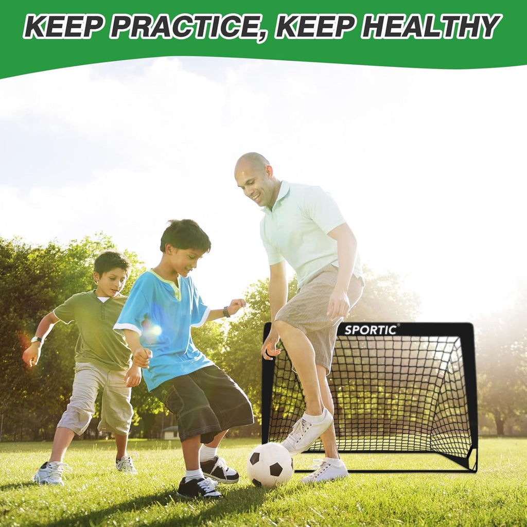 Pop Up Soccer Goals by 2 Pack - Portable 4' x 3' Soccer Net Set for Kids | Indoor & Outdoor Practice with Carrying Bag & Ground Pegs
