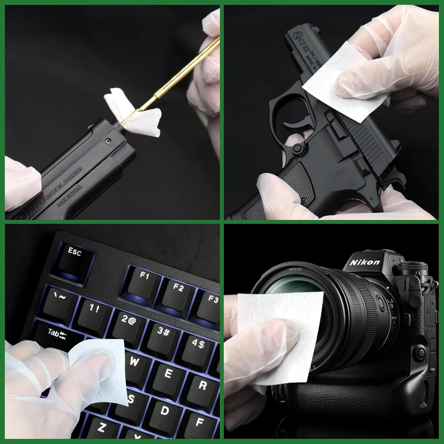 Skiennix Gun Cleaning Patches - 3000/1500 PCS Lint-Free Cloths with CLP Oil | 2"x2" for All Firearms