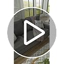 Gray Chenille Sofa with Flared Track Arms - Easy Assembly, Modern Design