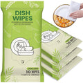 Creatyi 4 Pack Dish Wipes Camping Dish Wipes Travel Dish Soap Camp Kitchen Wipes Portable Cleaning of Plates, Bowls, Tableware and Ktchenware for Travel Camping (40 PCS)