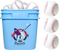 Skiennix Youth 12U Soft Leather Baseballs - 24 Count Durable Practice & Game Balls with Bucket