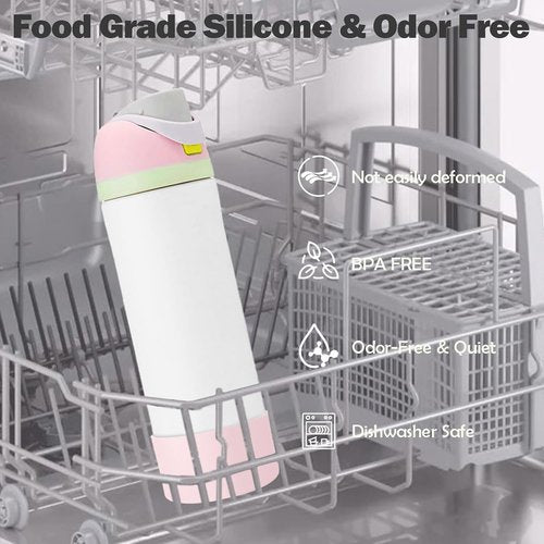 2PCS Silicone Boot for Owala 24oz FreeSip Water Bottle, Anti-Slip Scratch-Resistant Bottom Sleeve, Protective Sports Bottles Accessories, BPA-Free