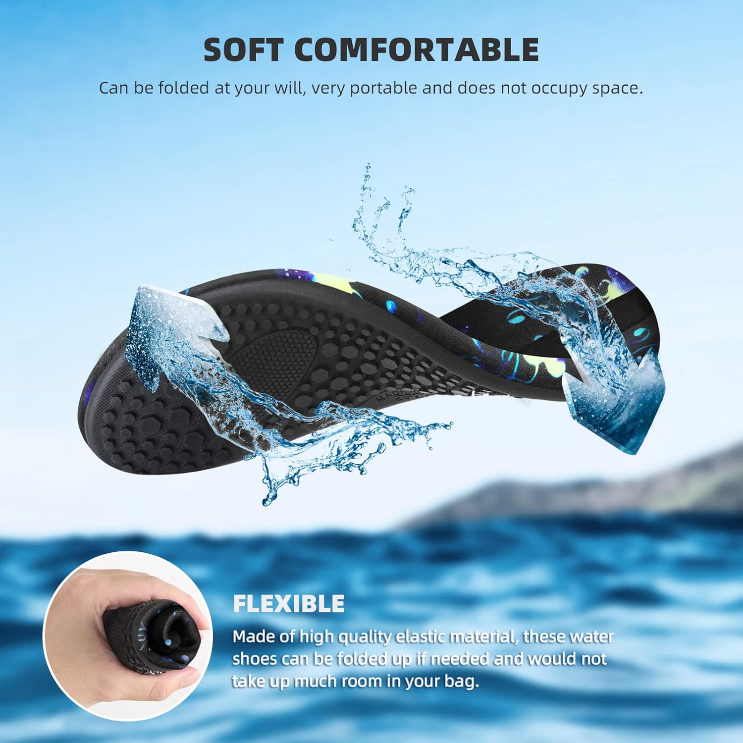 Skiennix Water Shoes - Quick-Dry Aqua Socks for Men & Women | Perfect for Beach, Pool & Yoga - Adult & Youth Sizes