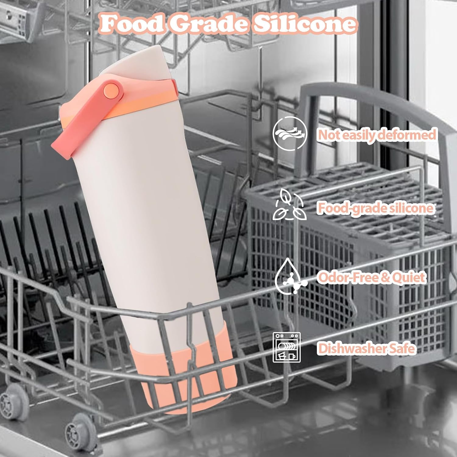 Owala Silicone Boot - Non-Slip, Scratch-Resistant Stability Enhancer for 30oz & 40oz Bottles | 18 Colors Available (Sparkling Sherbet)