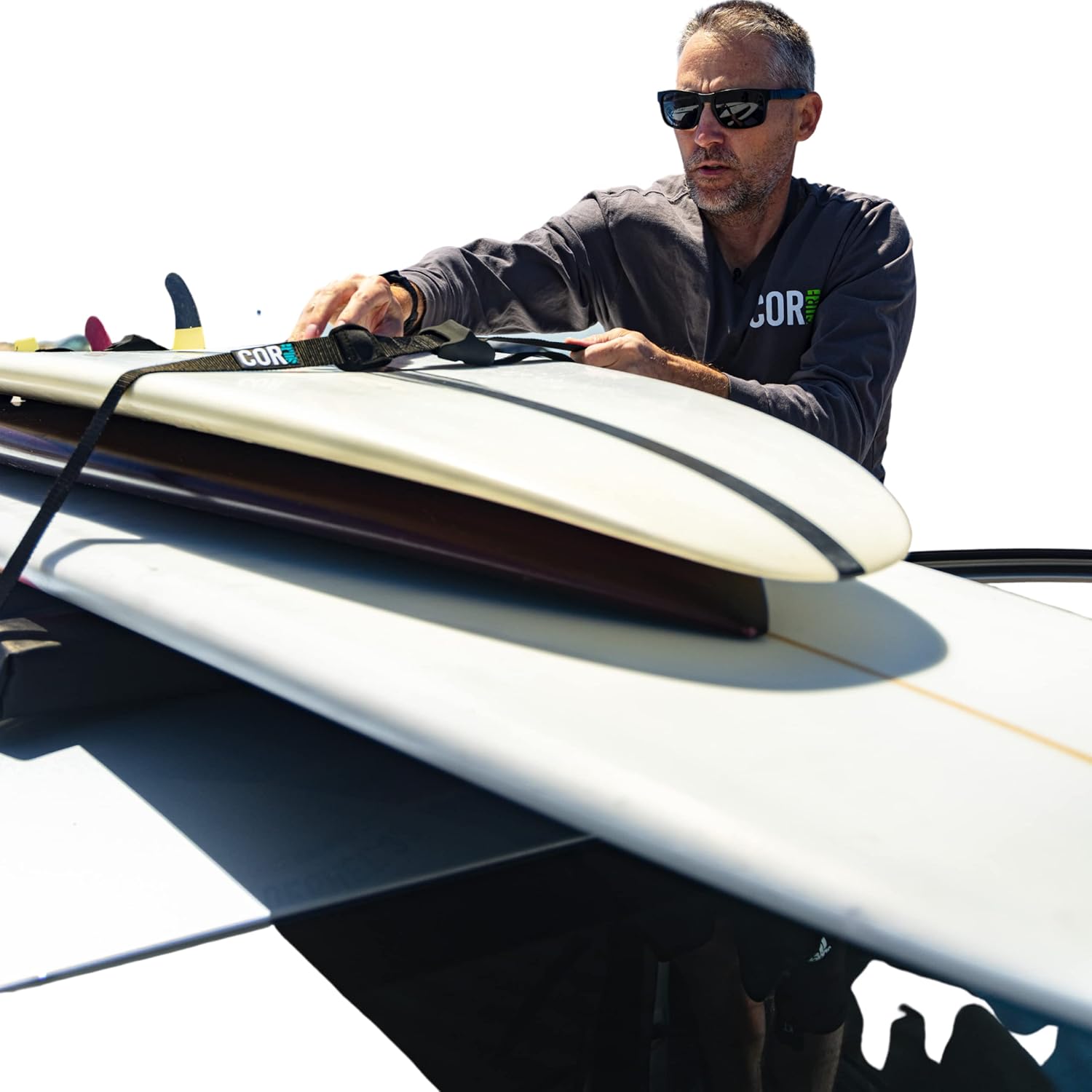 Universal Surf Rack by SUP - Soft Paddle Board Carrier for Cars | Scratch-Resistant Buckles (19")