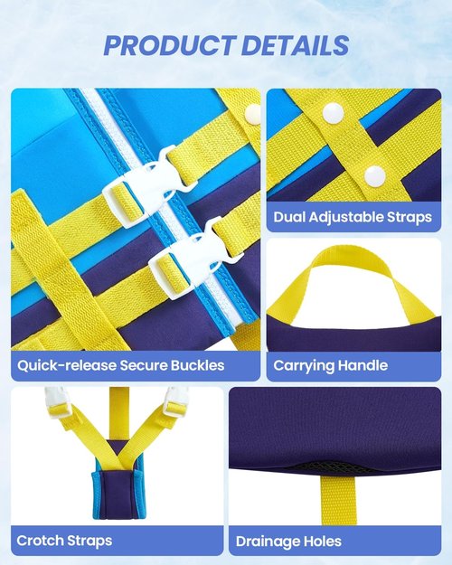 Gogokids Toddler Swim Vest - Buoyant Floaties for Kids 2-9 Years | Ideal for Pool & Beach Fun