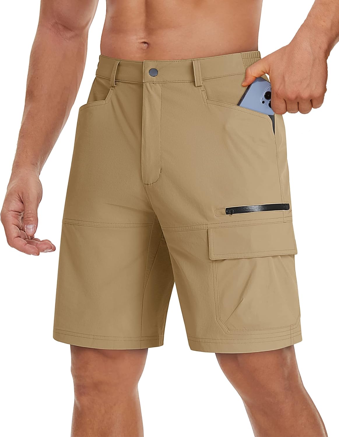 TACVASEN Men's Quick-Dry Cargo Shorts - Water-Resistant Outdoor Hiking & Golf Shorts