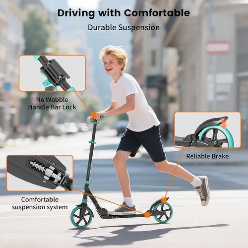 Kick Scooter for Kids & Adults - CPSC Certified Foldable Lightweight Design | 8-Inch Wheels, 240 LBS Max Load