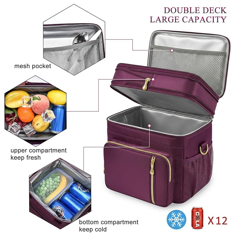 MIYCOO 15L Expandable Double-Layer Lunch Bag - Purple+15L Variation of THIS listing