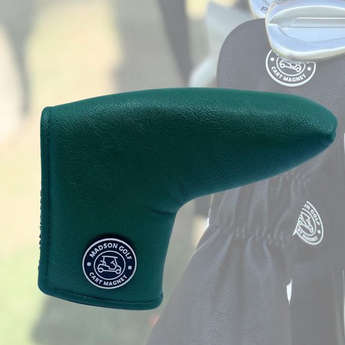 Classic Blade Putter Headcovers with Madson Golf Cart Magnet for Secure Positioning & Quick Access, Protective PU Leather Head Covers, Magnetic Golf Accessories, Golf Cart Accessories (Green - Blade)