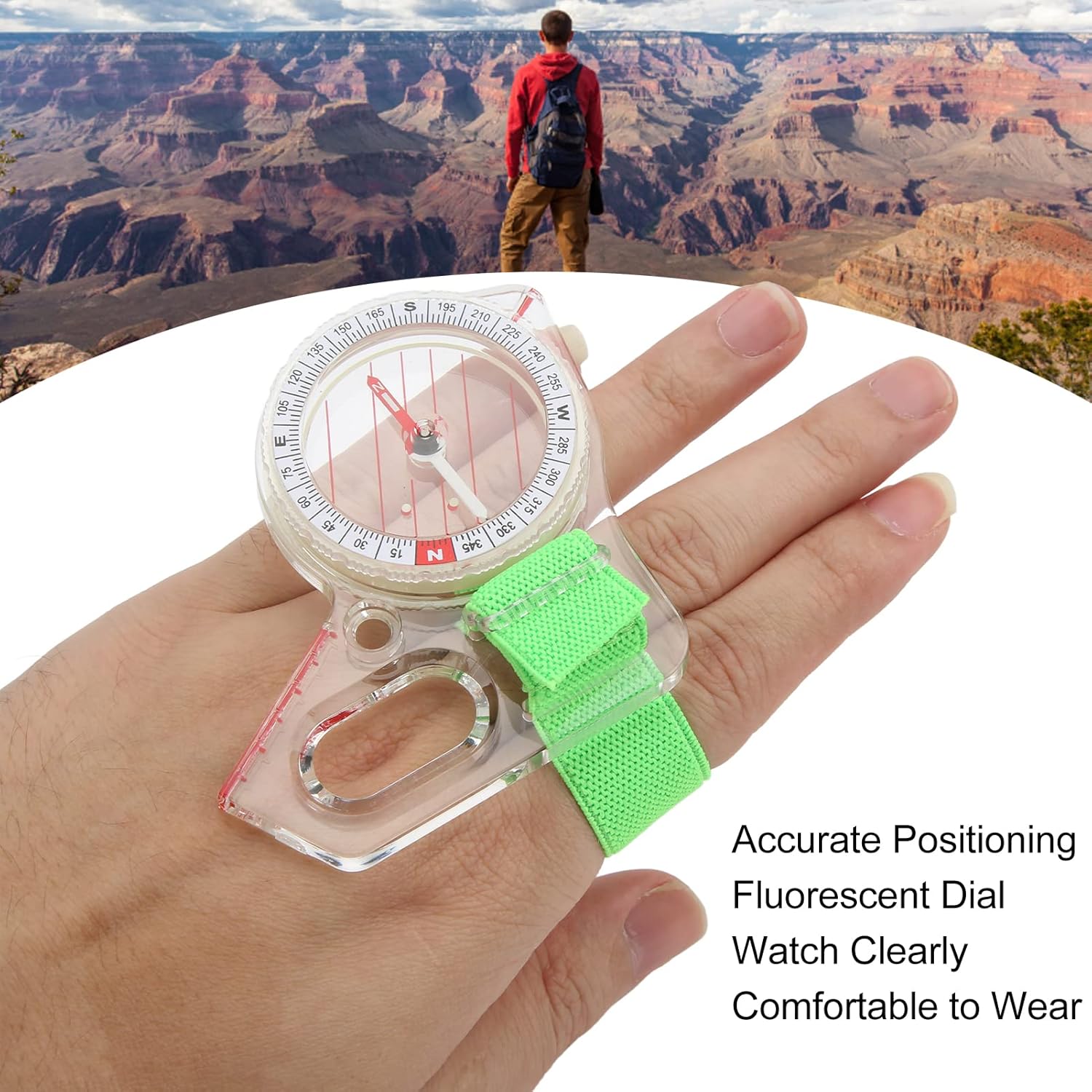 Orienteering Compass - Portable ABS Thumb Compass with Luminous Point for Outdoor Navigation