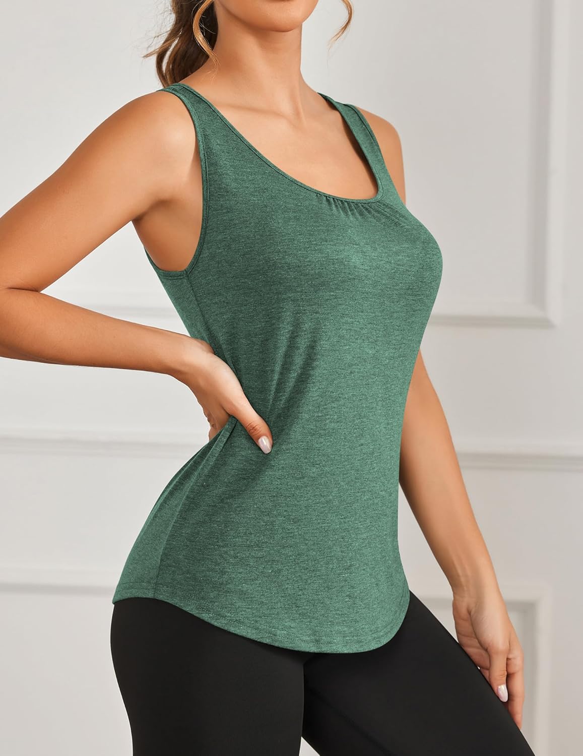 PINSPARK Women's Workout Tops - Lightweight Racerback Tank for Yoga & Gym | 2-Pack, S-3XL