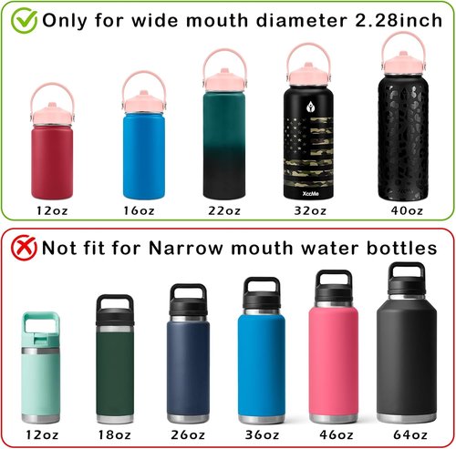 Hydro Flask Straw Lid - Leak-Proof Drinking Cap with Flexible Handle | Fits 12-40 oz Wide Mouth Bottles - Pink