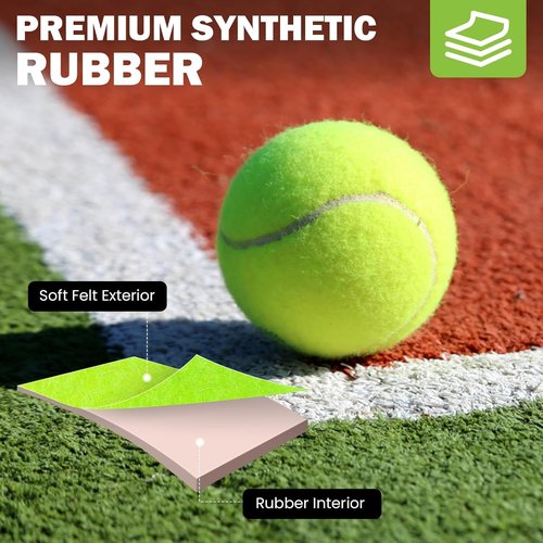 FURWEY Pressureless Tennis Balls - Bulk Pack for Beginners & Pets | Includes Mesh Transport Bag