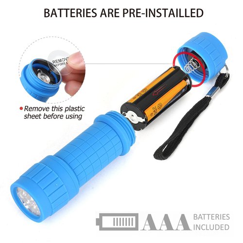 FASTPRO 30-Pack, 9-LED Mini Flashlight Set, AAA Batteries are Included and Pre-Installed, Perfect for Gift, Class Teaching, Camping, Wedding Favor