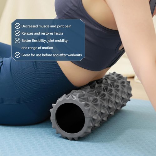 Foam Roller - 15-Inch Deep Tissue Massager for Muscle Relief & Myofascial Release | Gray
