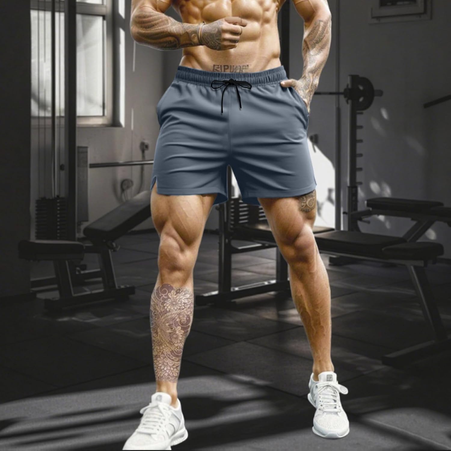 Skiennix Men's Athletic Workout Shorts - Lightweight Moisture-Wicking with Zipper Pockets | 3-Pack