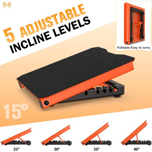 Naitesen Metal Slant Board Calf Stretcher for Squat, Pilates Stretching Equipment, 600lbs Weight Capacity Adjustable Incline Balance Board for Relieving Plantar Fasciitis Achilles Tendonitis Muscle Injuries Home Gym or Commercial
