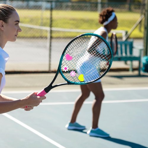 InnoHHustle 8pcs Tennis Vibration Dampener, Tennis Racket Shock Absorbers, Flower and Heart-Shaped Silicone Dampener Tool for Tennis Racquet String Dampener Cute Tennis Supplies（Mixed Colors）