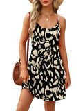 WEESO Black Dresses for Women Casual Dresses Sundress Wedding Guest Dress Beach Vacation Clothes Travel Mini Cute Dress Summer Outfits Leopard Print M