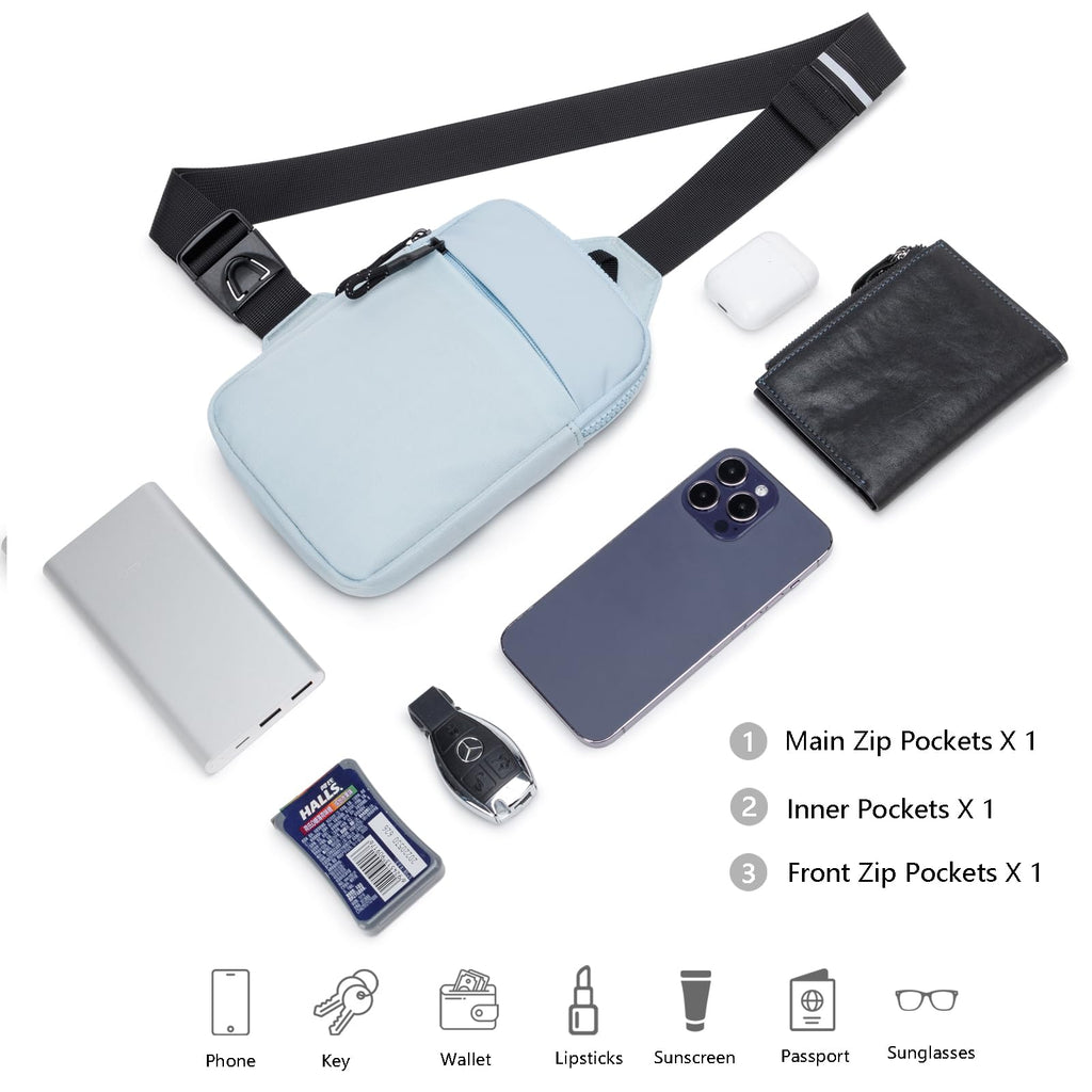 higouta Mini Sling Bag for Men Women, Small Crossbody Casual Utility Chest Phone Bag for Travel Workout