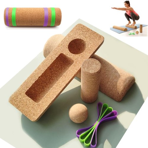 Cork Balance Board,Foot Balance Cork Roller,Premium 4-in-1 Foot & Ankle Strengthener Kit.Portable Design Balance Trainer Kit for Improve Foot Health & Function，Prevent Falls