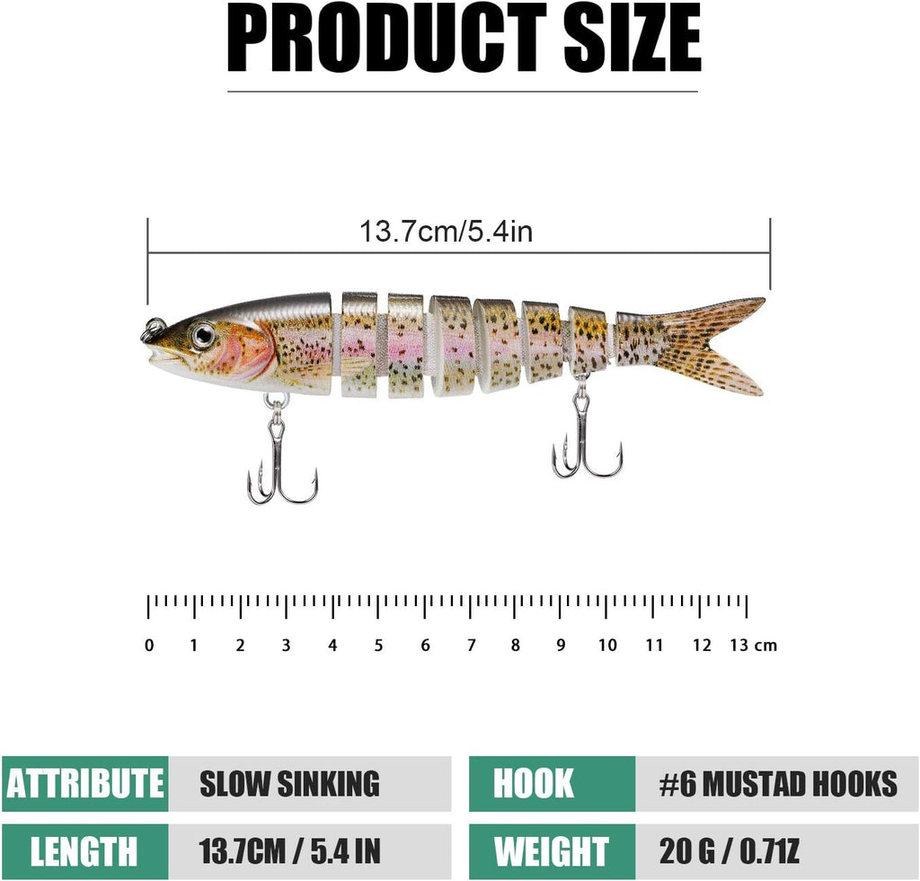 TRUSCEND Fishing Lures - Easy Catch Swimmax with BKK Hooks | Lifelike Vibrating Action for Bass, Trout, Walleye, Crappie