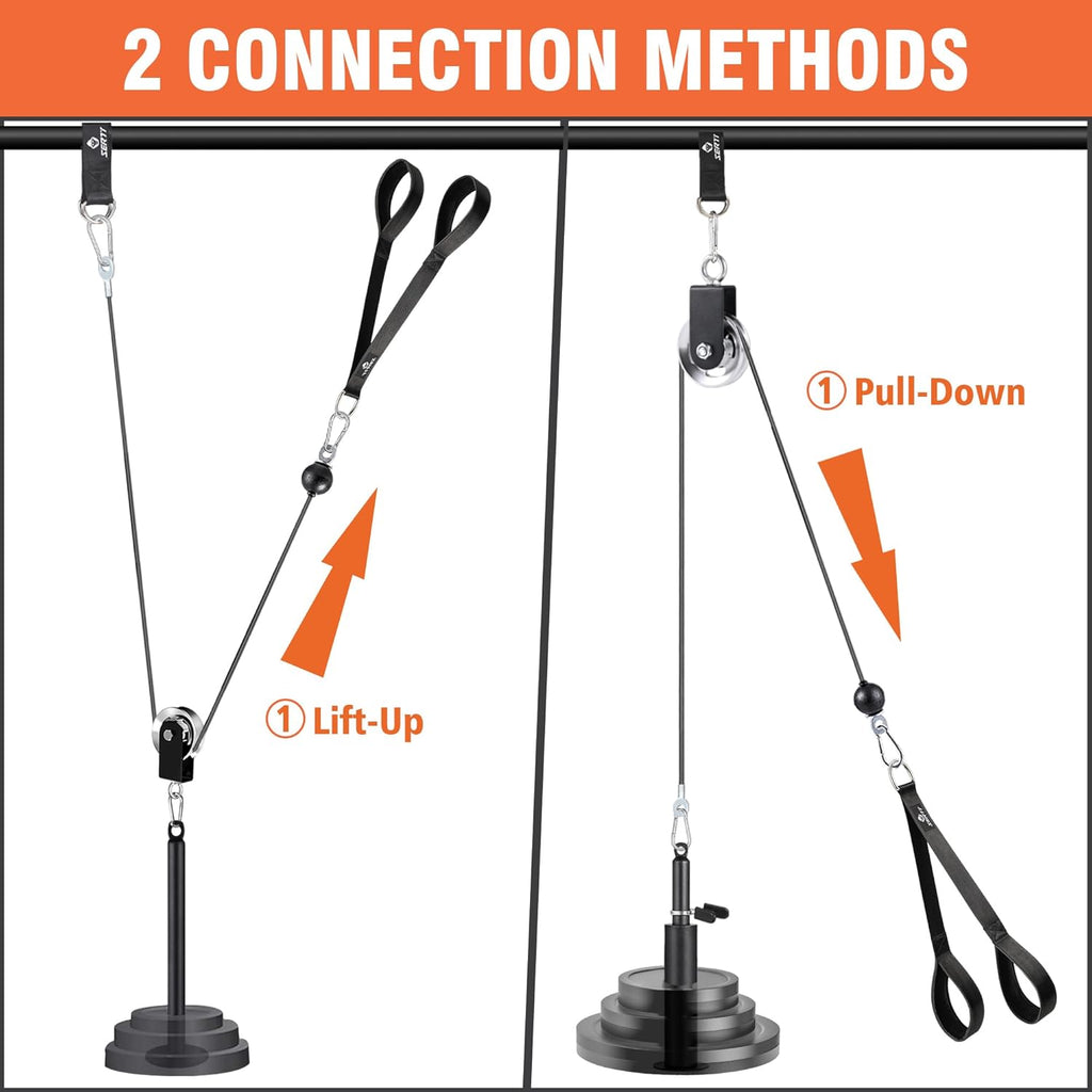 SERTT Weight Cable Pulley System - Upgraded 2-in-1 Loading Pin for Tricep, Bicep, Shoulder & Back Workouts