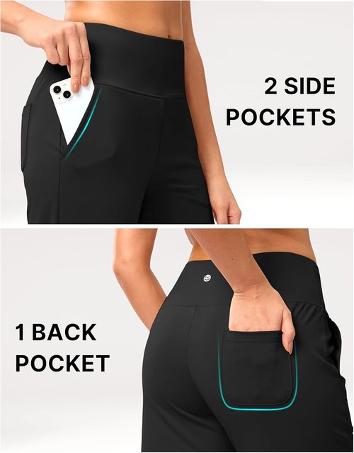 G Gradual Women's Bermuda Shorts - High Waisted Knee-Length Capris with Pockets | Athletic Casual Style