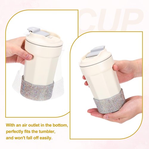 PATIKIL Glitter Silicone Boot, Diamond Water Bottle Protective Boot Shining Anti Slip Cup Sleeve Accessories for Stanley Tumbler 20-40OZ with 2.8" Bottom, Gold