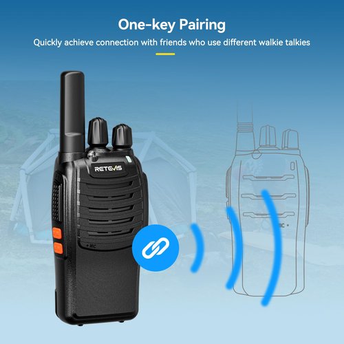 Retevis H-777 Walkie Talkie Rechargeable Long Range,Portable Two-Way Radio, Flashlight, Emergency Alarm, Hands Free(1 Pack)