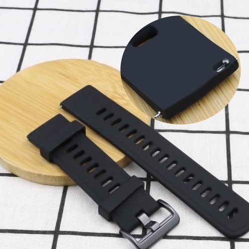 SING F LTD 3PCS Silicone Straps Compatible with AGPTEK LW11 Smartwatch Replacement Watch Bands Quick Release Wristbands Black & Dark Blue & White