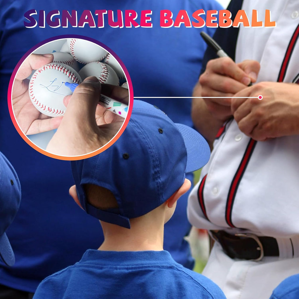 Skiennix Youth 12U Soft Leather Baseballs - 24 Count Durable Practice & Game Balls with Bucket