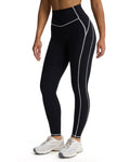 Aoxjox Workout Leggings for Women High Waisted Lexi Lined Exercise Athletic Gym Fitness Yoga Pants 26" (Blackness and White, Small)