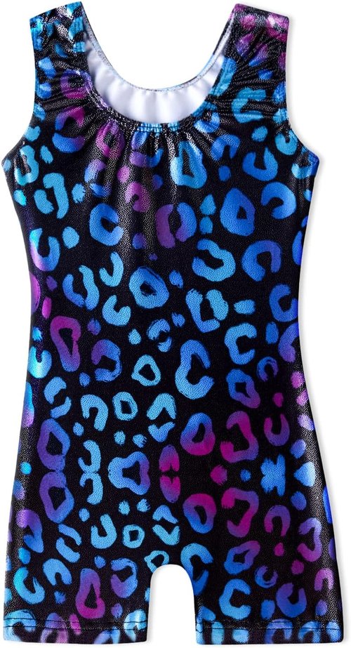 HOZIY Gymnastics Leotards for Girls - Sparkle Unicorn & Leopard Biketard Outfits, Sizes 2-10