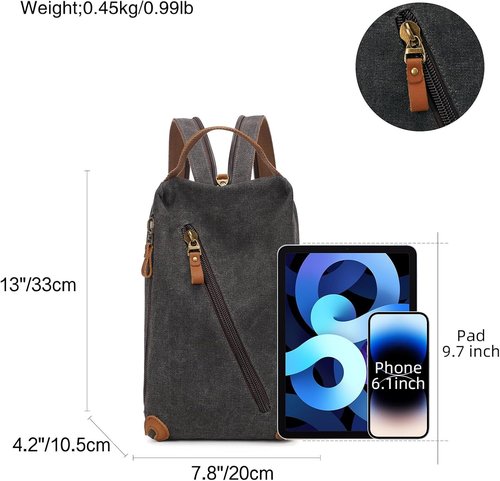 KL928 Canvas Sling Bag - Versatile Crossbody Backpack Purse for Travel | Unisex Design