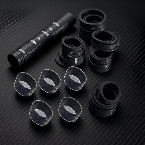 Jinshining 5Pcs Black Tennis Racket Handle Rubber Ring Stretchy Tennis Racquet Band Overgrips, Tennis Racket Grips,Racquet Accessories