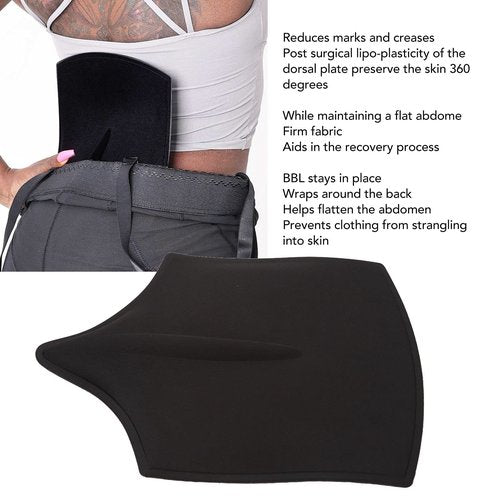 Lumbar Molder Liposuction Back Board, Foam Abdominal Compression Garment Back Lipo Board for Liposuction Recovery and BBI Post Surgery (Black)