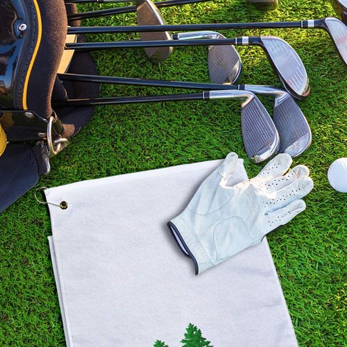 Style In Print Golf Towel Woods Bigfoot B Cotton Bag Accessories White