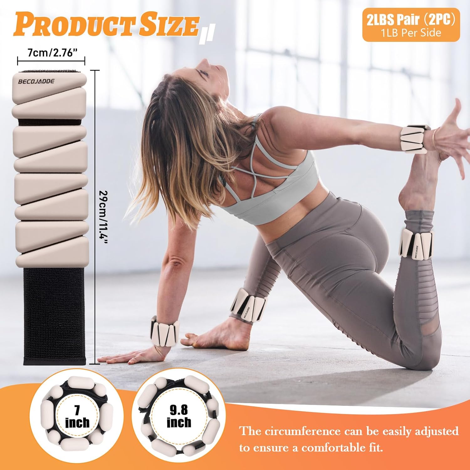 Skiennix Ankle Weights Set - Adjustable 1 lb/2 lb/3 lb for Pilates, Running, Yoga | Perfect for Arm & Leg Workouts