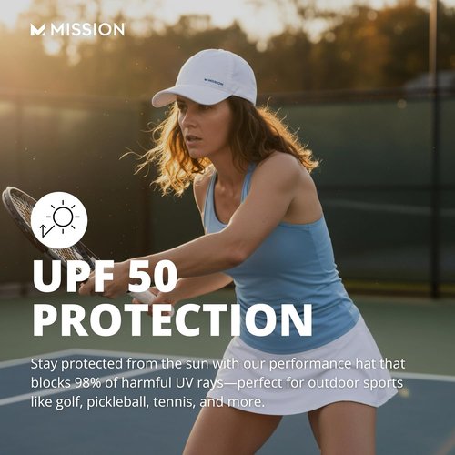 MISSION Cooling UPF Performance Hat - Unisex Cap for Workouts, Golf & Running - Sweat-Activated Technology