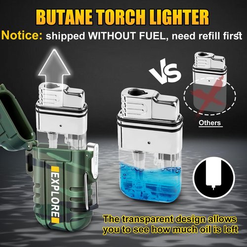 LcFun Waterproof Outdoor Lighter - Windproof Dual Arc Plasma Torch | USB Rechargeable, 2-Pack for Camping & Hiking