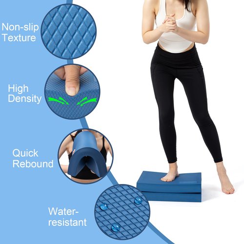 StrongTek Professional Foam Exercise Balance Pad - 15.8" x 13" x 2", High-Density TPE Foam Knee Pad, Non-Slip & Water-Resistant, for Balance Training, Physical Therapy, Yoga, and More, Pack of 2