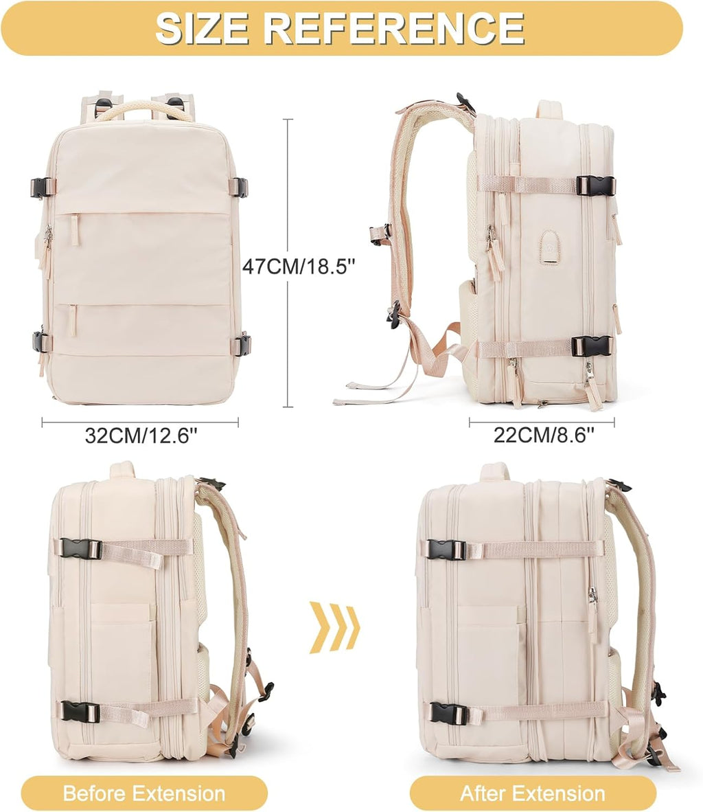 Skiennix Expandable Travel Backpack - Airline Approved, Waterproof Design for Men & Women | Perfect Carry-On Bag
