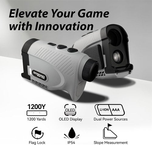 Gogogo Sport Vpro Gen 2 Golf Laser Rangefinder - Ultra-Clear Optics, 1200Y Range, Dual Power | Flaglock & Slope Features